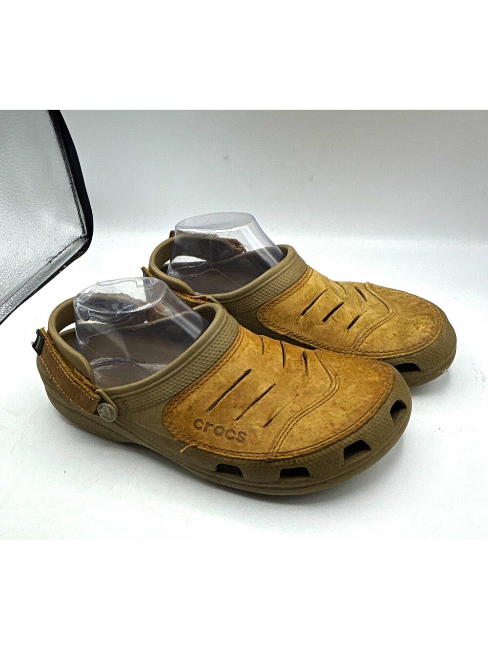 Crocs Men's Brown Clog Sandal Slip On with Heel Strap Comfort US 9
